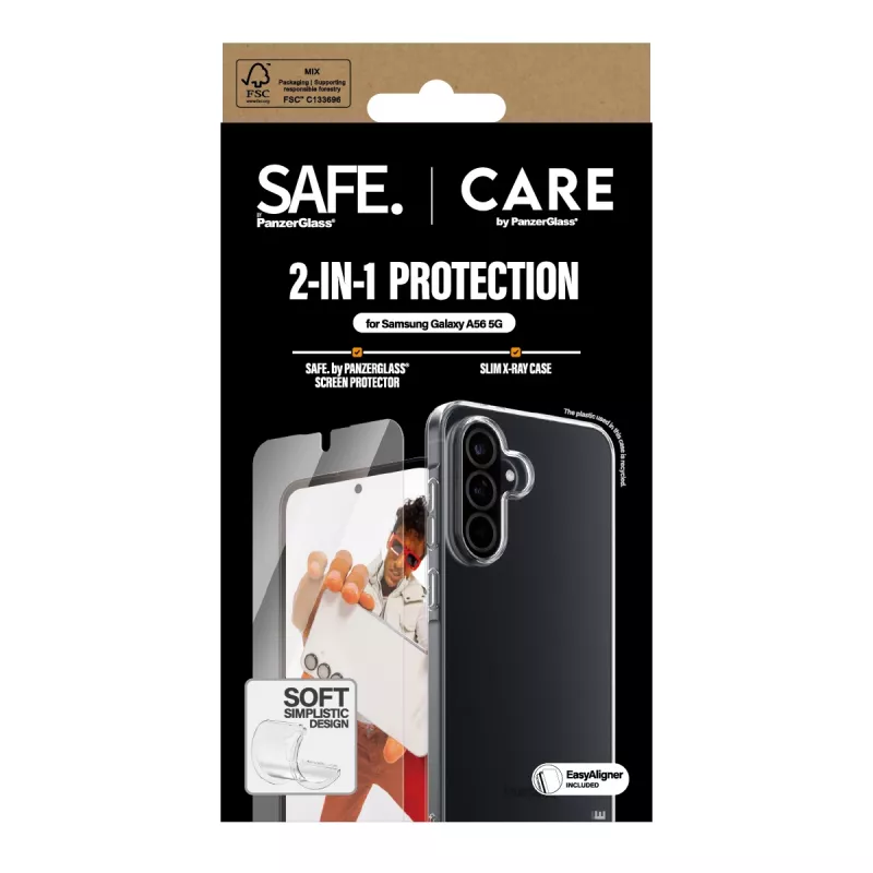 PanzerGlass CARE by Fashion 2-in-1 apsaugos rinkinys Samsung Galaxy A56 5G nuo įbrėžimų ir smūgių