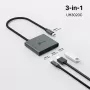 USB Type-C stotelė TP-Link UH3020C — 3 prievadai (HDMI, USB-A, USB-C), 5 Gbit/s, HDMI 4K@60Hz, PD iki 100W, aliuminis, 0,18 m laidas