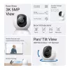 TP-Link Tapo Pan/Tilt AI 3K 5MP belaidė IP stebėjimo kamera, 2,4 GHz, 360°