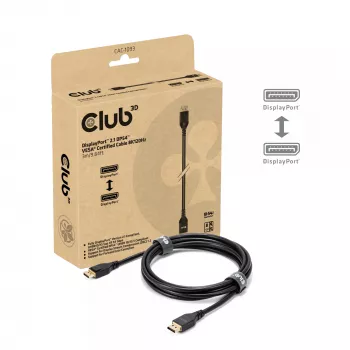 CLUB3D DisplayPort™ 2.1 DP54™ VESA® sertifikuotas laidas 8K120Hz 3m