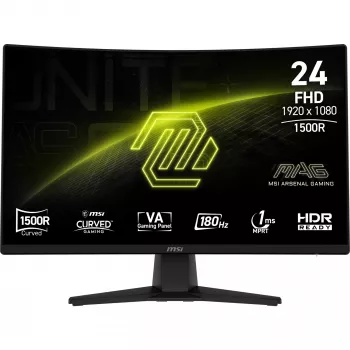Monitorius MSI MAG 242C 23.6 colio lenktas LCD Full HD 1920×1080 VA 180Hz 1ms MPRT HDMI DisplayPort VESA 100×100