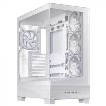 PC korpusas ASUS A31 Plus TG ARGB WHITE Midi Tower — ATX, grūdintas stiklas, ARGB, 3x120 mm + 1x120 mm ventiliatoriai, 38 cm GPU, 165 mm CPU aušintuvas