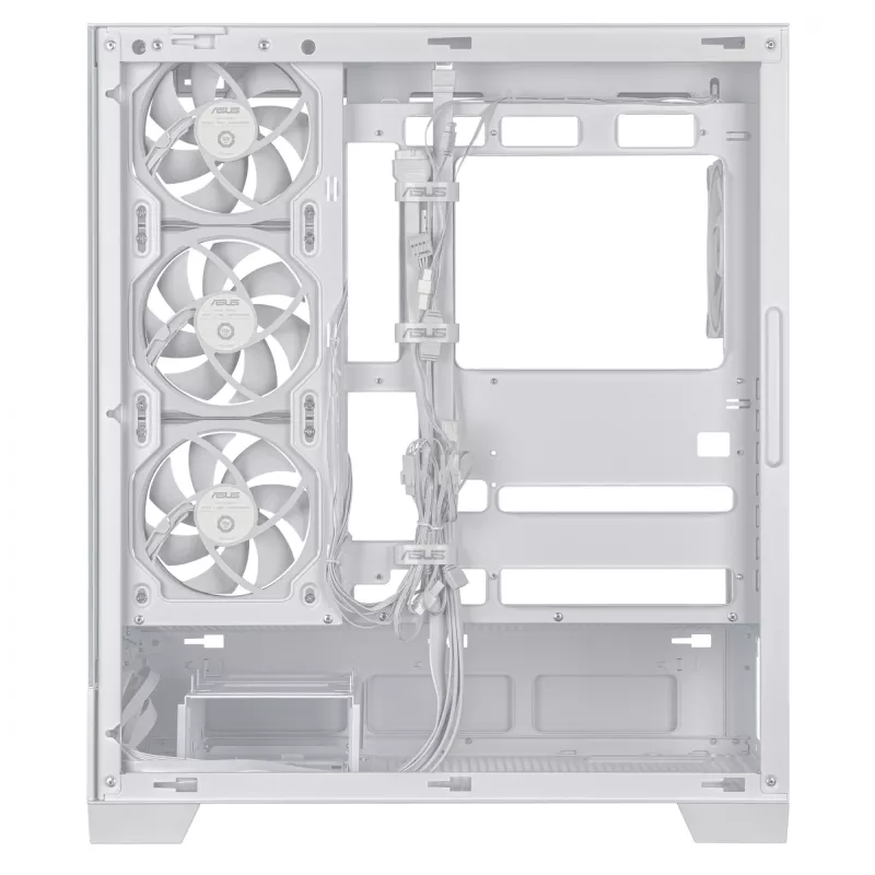 PC korpusas ASUS A31 Plus TG ARGB WHITE Midi Tower — ATX, grūdintas stiklas, ARGB, 3x120 mm + 1x120 mm ventiliatoriai, 38 cm GPU, 165 mm CPU aušintuvas