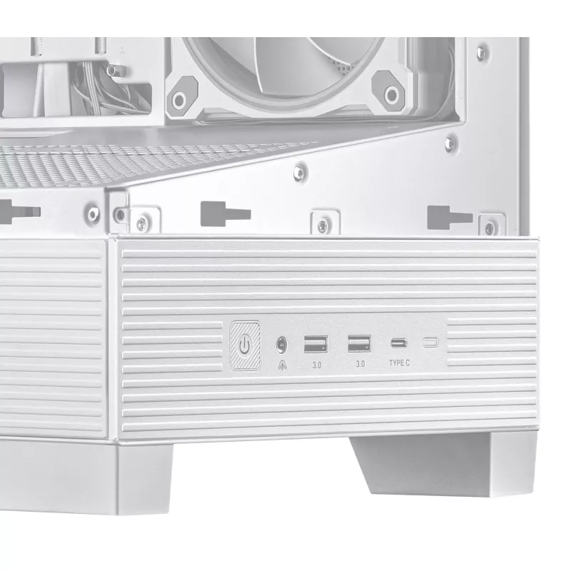 PC korpusas ASUS A31 Plus TG ARGB WHITE Midi Tower — ATX, grūdintas stiklas, ARGB, 3x120 mm + 1x120 mm ventiliatoriai, 38 cm GPU, 165 mm CPU aušintuvas
