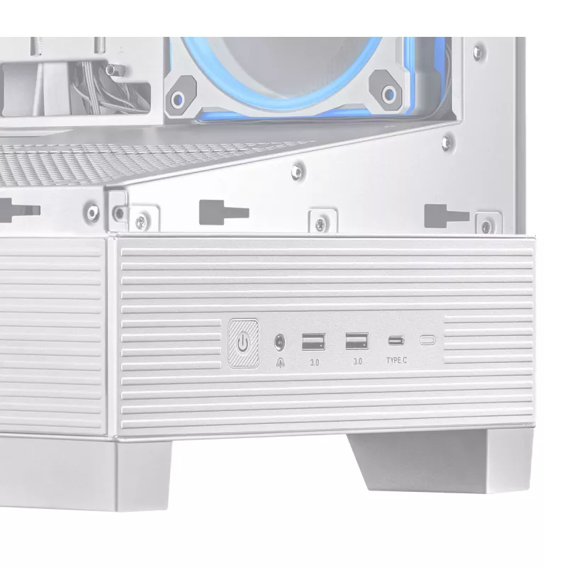 PC korpusas ASUS A31 Plus TG ARGB WHITE Midi Tower — ATX, grūdintas stiklas, ARGB, 3x120 mm + 1x120 mm ventiliatoriai, 38 cm GPU, 165 mm CPU aušintuvas