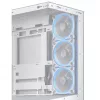 PC korpusas ASUS A31 Plus TG ARGB WHITE Midi Tower — ATX, grūdintas stiklas, ARGB, 3x120 mm + 1x120 mm ventiliatoriai, 38 cm GPU, 165 mm CPU aušintuvas
