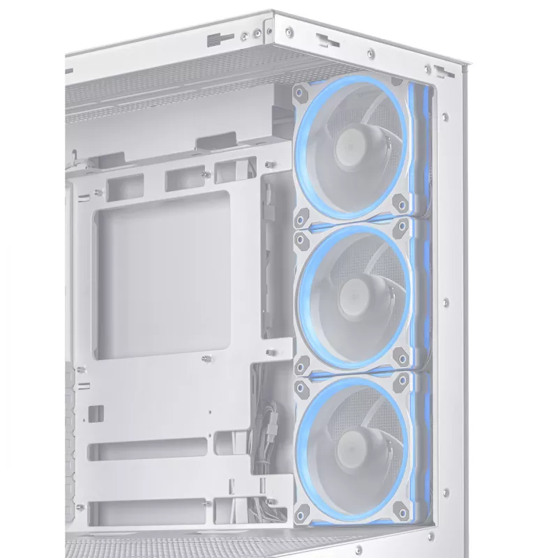 PC korpusas ASUS A31 Plus TG ARGB WHITE Midi Tower — ATX, grūdintas stiklas, ARGB, 3x120 mm + 1x120 mm ventiliatoriai, 38 cm GPU, 165 mm CPU aušintuvas