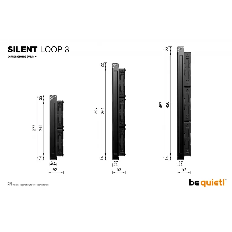 be quiet! Silent Loop 3 360 mm procesoriaus skysčinis aušintuvas AIO 12 cm juodas 1 vnt.