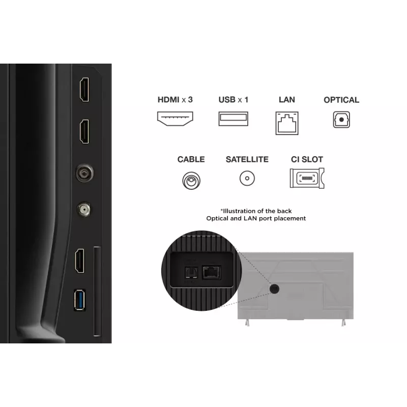 Televizorius TCL V6C 43 colių 4K Ultra HD DLED, Direct-LED, Google TV, HDR10+, 3840×2160, 60Hz, 20W