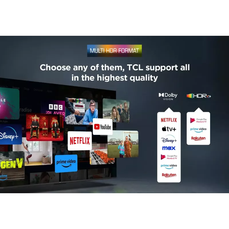 Televizorius TCL V6C 43 colių 4K Ultra HD DLED, Direct-LED, Google TV, HDR10+, 3840×2160, 60Hz, 20W