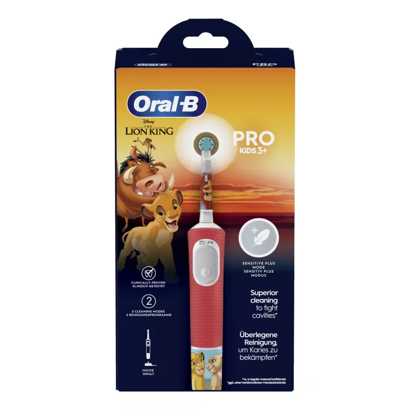 Oral-B Kids VITALITYPROLIONK elektrinis dantų šepetėlis vaikams, besisukantis-osciliuojantis, įvairiaspalvis