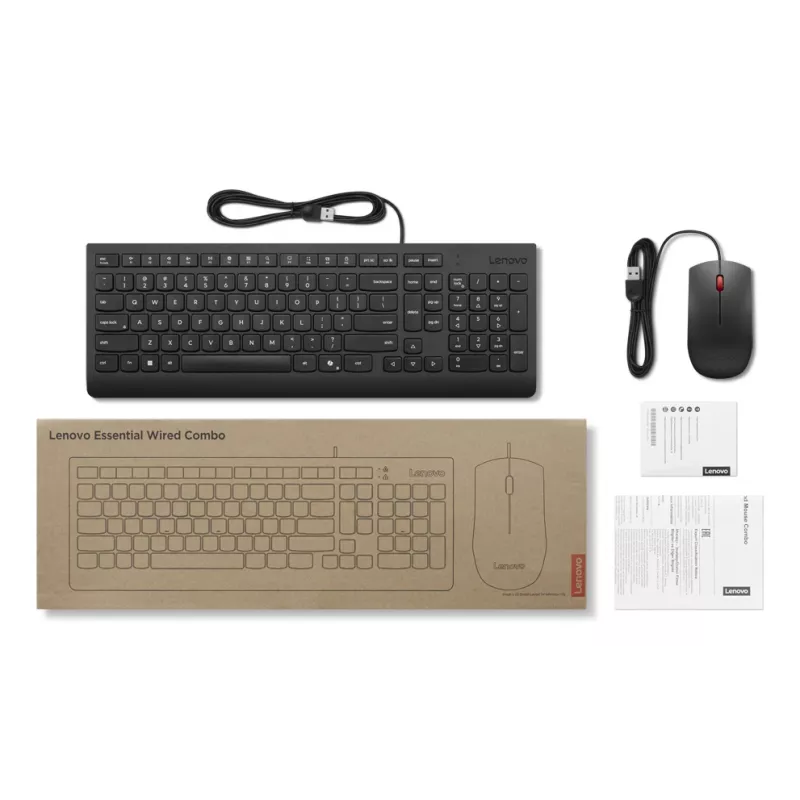Lenovo 4X31R64446 klaviatūra su pele, USB, universali, Nordic, juoda