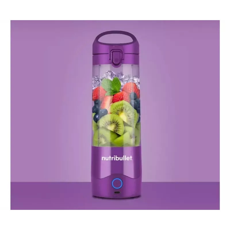 Nešiojamas blenderis NUTRIBULLET Portable 0,475 L – violetinis, 2000 mAh baterija, Tritan dubuo