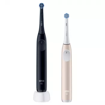 Elektrinis dantų šepetėlis Oral-B iO Series 2 Duo juodas rožinis įkraunamas su išmaniuoju slėgio jutikliu