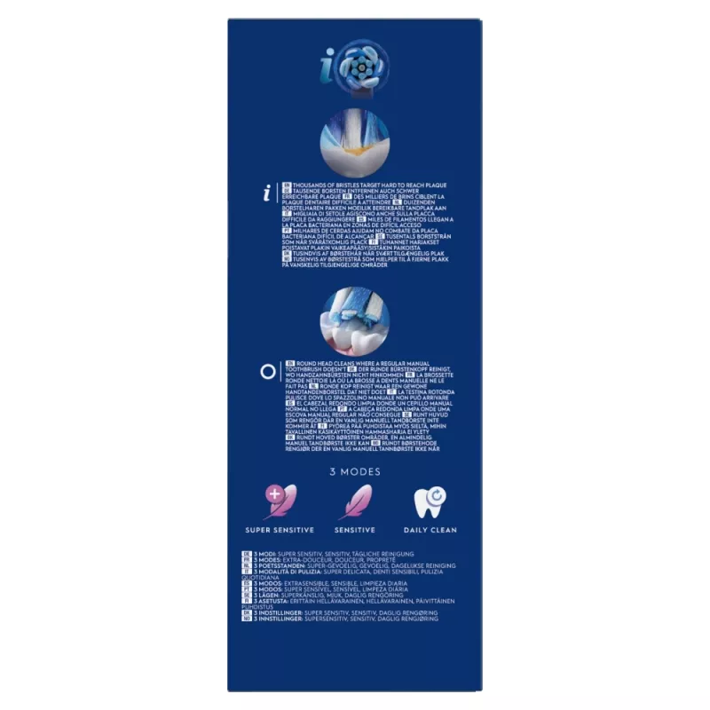 Elektrinis dantų šepetėlis Oral-B iO Series 2 Duo juodas rožinis įkraunamas su išmaniuoju slėgio jutikliu