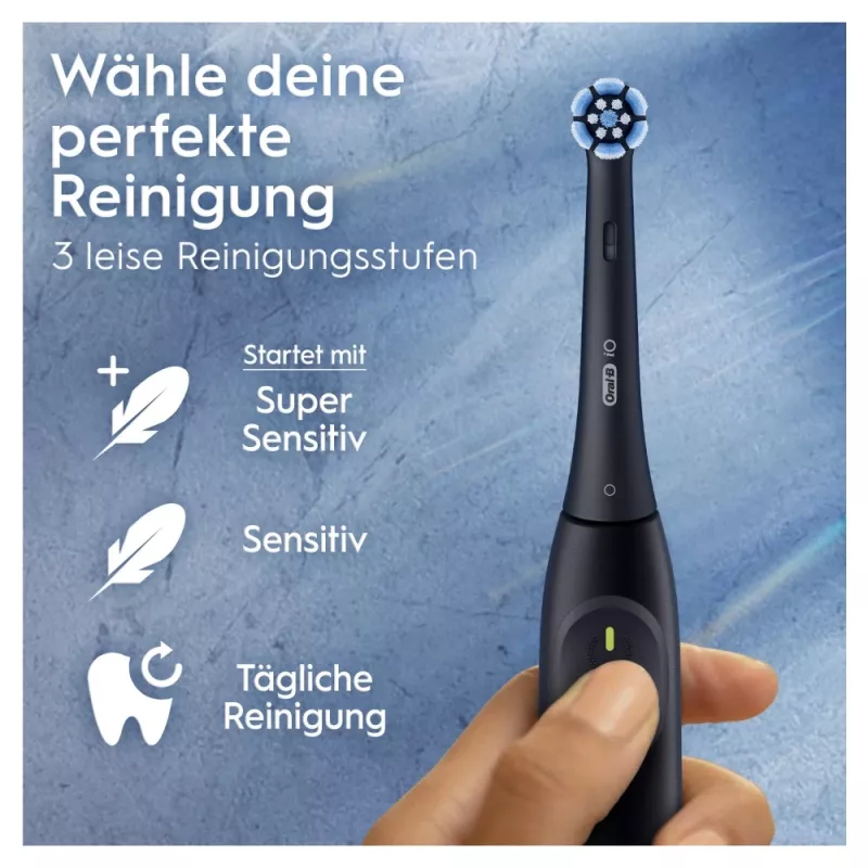 Elektrinis dantų šepetėlis Oral-B iO Series 2 Duo juodas rožinis įkraunamas su išmaniuoju slėgio jutikliu