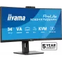 Monitorius iiyama ProLite XCB3497WQSNPH-B1 86,4 cm (34 inch) 3440x1440 UltraWide Quad HD LED lenktas