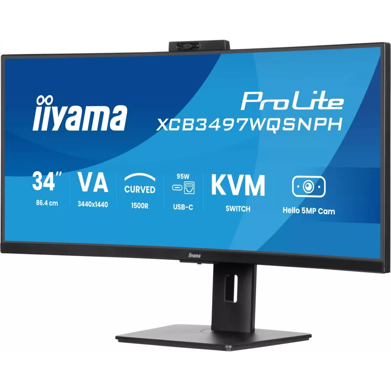 Monitorius iiyama ProLite XCB3497WQSNPH-B1 86,4 cm (34 inch) 3440x1440 UltraWide Quad HD LED lenktas