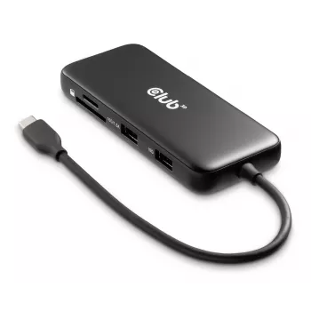 CLUB3D 8-1 nešiojamas USB Type-C 10Gbps dokas su HDMI ir DisplayPort 8K30Hz, PD iki 100W