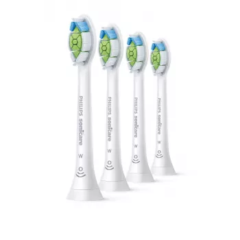Philips HX6064/87 Optimal White dantų šepetėlio antgaliai – 4 vnt., balti, vidutinio kietumo šereliai