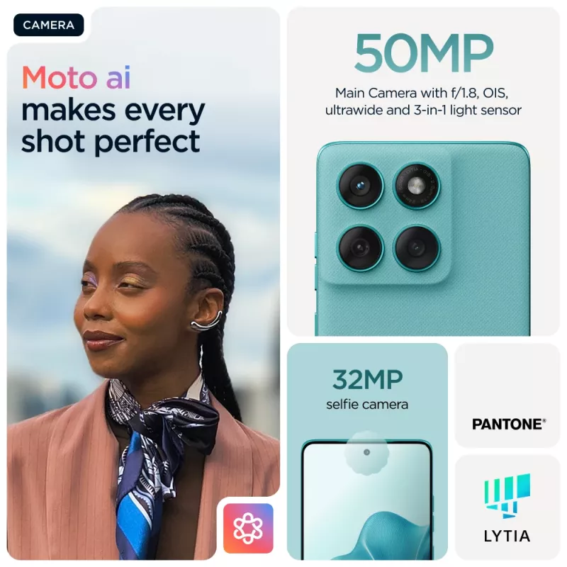 Mobilusis telefonas Motorola edge 60 fusion 16,9 cm (6,67 colio) Dual SIM Android 15 5G USB Type-C 8 GB 256 GB 5200 mAh Turquoise
