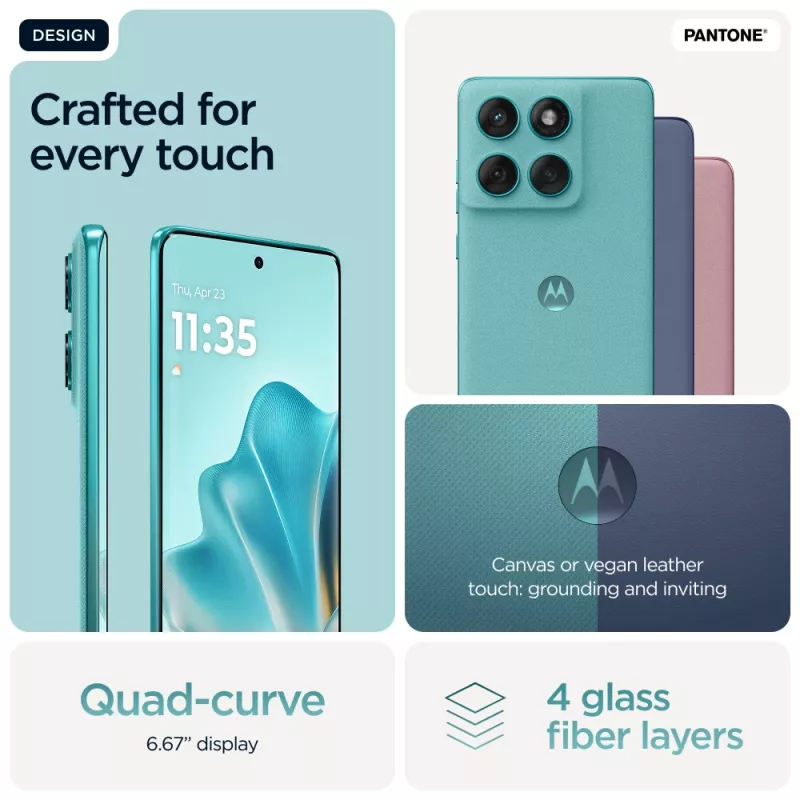 Mobilusis telefonas Motorola edge 60 fusion 16,9 cm (6,67 colio) Dual SIM Android 15 5G USB Type-C 8 GB 256 GB 5200 mAh Turquoise
