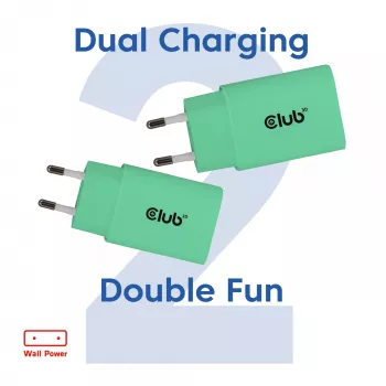 “Club 3D” 2 vnt. USB-C įkroviklių rinkinys 30 W – du 30 W USB-C maitinimo adapteriai