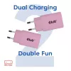 CLUB3D 2 vnt USB-C įkroviklis 30 W, baltas, vidaus, AC, rožinis