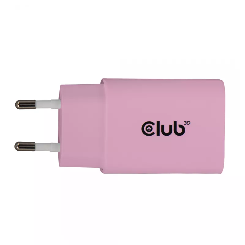 CLUB3D 2 vnt USB-C įkroviklis 30 W, baltas, vidaus, AC, rožinis