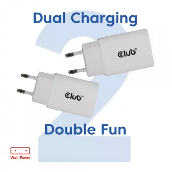 USB-C įkroviklių rinkinys 2 vnt. CLUB3D CAC-3020, 30 W, baltas