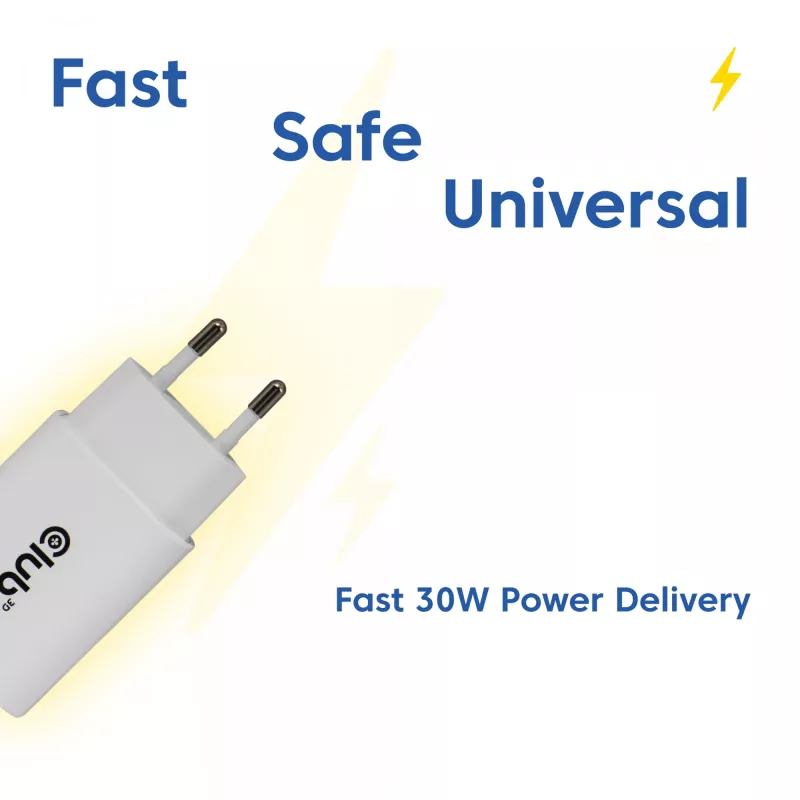 USB-C įkroviklių rinkinys 2 vnt. CLUB3D CAC-3020, 30 W, baltas