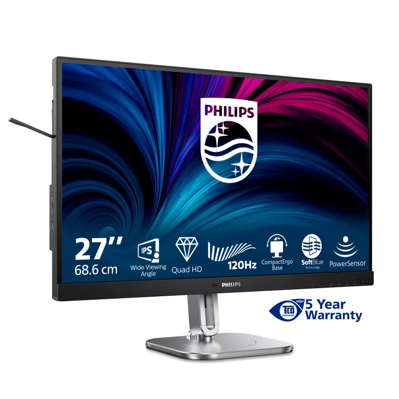 Philips 4000 serijos 27B2N4500/00 monitorius 68.6 cm (27 colių) 2560 x 1440 pikselių Quad HD LCD pilkas
