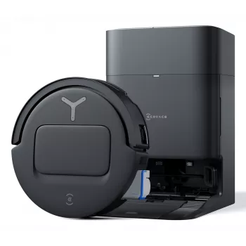 Robotinis dulkių siurblys Ecovacs Deebot T80 Omni — be maišelio 3 l dulkėms, 0,11 l vandeniui, 6400 mAh, 297 min veikimo laikas, juodas