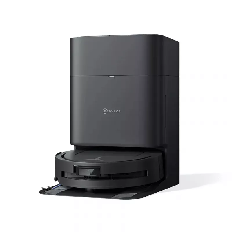 Robotinis dulkių siurblys Ecovacs Deebot T80 Omni — be maišelio 3 l dulkėms, 0,11 l vandeniui, 6400 mAh, 297 min veikimo laikas, juodas