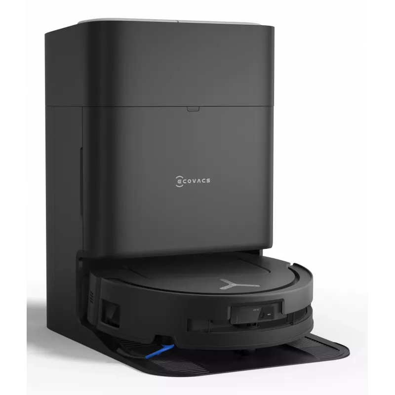 Robotinis dulkių siurblys Ecovacs Deebot T80 Omni — be maišelio 3 l dulkėms, 0,11 l vandeniui, 6400 mAh, 297 min veikimo laikas, juodas
