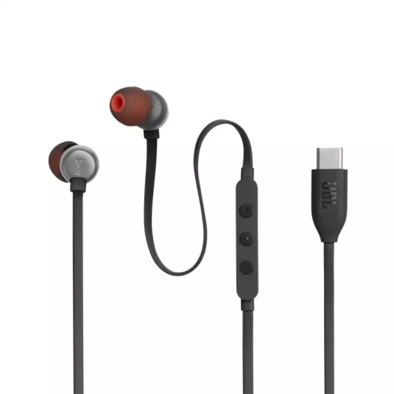 JBL Tune 310C ausinės laidinės į ausį skambučiams/muzikai USB Type-C juodos
