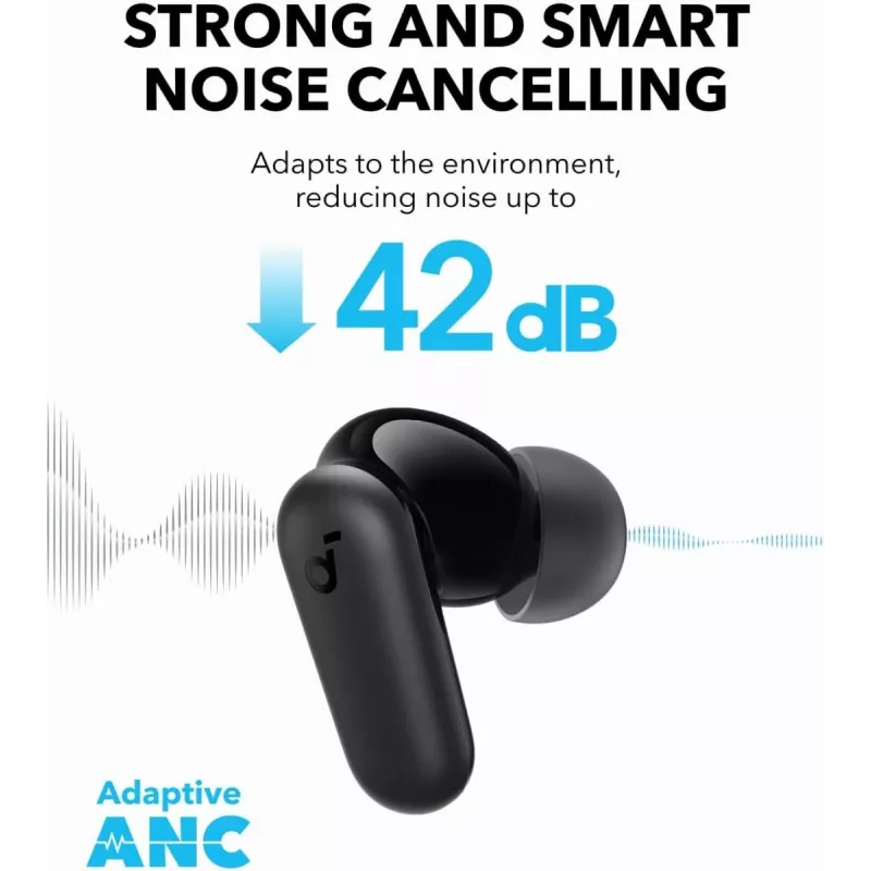 Ausinės ANKER Soundcore P30i – juodos, triukšmo slopinimas, Bluetooth 5.4