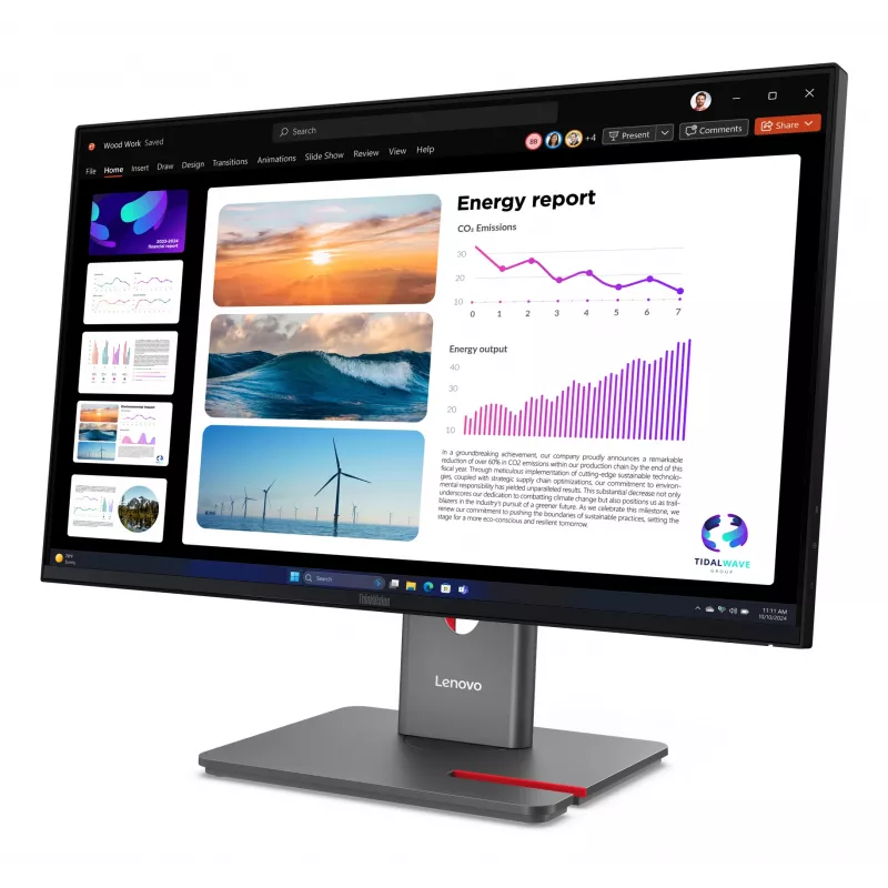 Lenovo ThinkVision P24Q-40 Monitor, 60,5 cm (23,8 colio), 2560 x 1440 pikseliai, Quad HD, LCD, 6 ms, Juoda