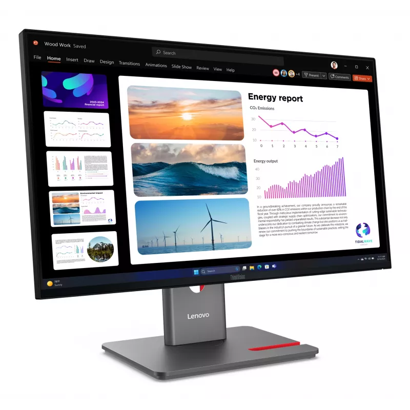 Lenovo ThinkVision P24Q-40 Monitor, 60,5 cm (23,8 colio), 2560 x 1440 pikseliai, Quad HD, LCD, 6 ms, Juoda