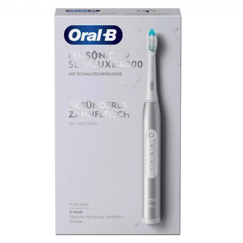 Oral-B Pulsonic Slim Luxe 4000 suaugusiųjų soninis dantų šepetėlis Platinum