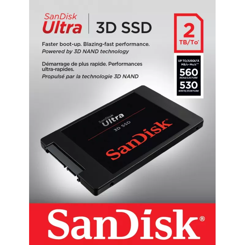 WESTERN DIGITAL SSD - SanDisk Ultra 3D - 2TB - SATA 6Gb/s - 2,5 colio