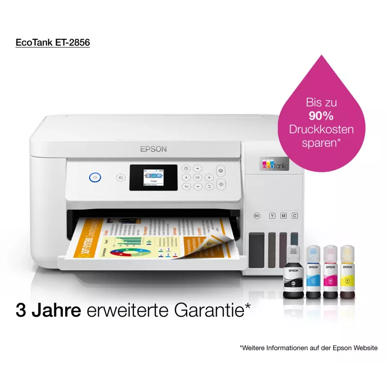 Epson EcoTank ET-2856 rašalinis daugiafunkcis įrenginys A4, 5760 x 1440 DPI, 33 ppm, Wi-Fi