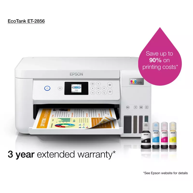 Epson EcoTank ET-2856 rašalinis daugiafunkcis įrenginys A4, 5760 x 1440 DPI, 33 ppm, Wi-Fi