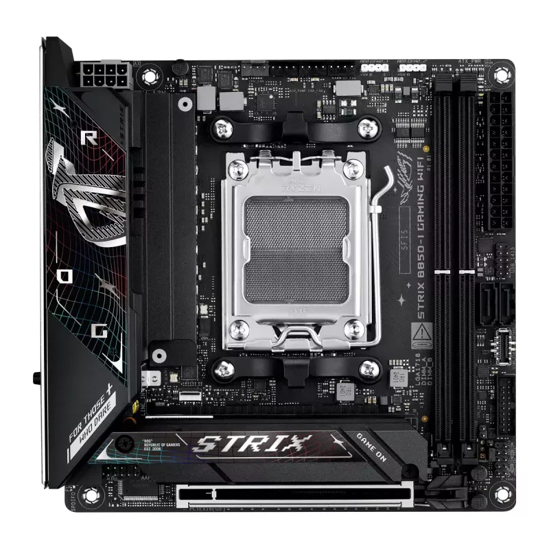 Motininė plokštė ASUS ROG STRIX B850-I GAMING WIFI, AMD B850, Socket AM5, mini ITX, 2x DDR5, Wi-Fi 7, 2.5Gb LAN