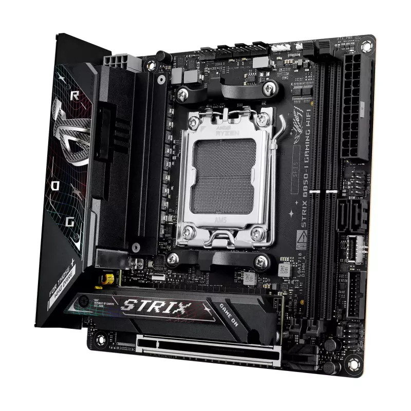 Motininė plokštė ASUS ROG STRIX B850-I GAMING WIFI, AMD B850, Socket AM5, mini ITX, 2x DDR5, Wi-Fi 7, 2.5Gb LAN