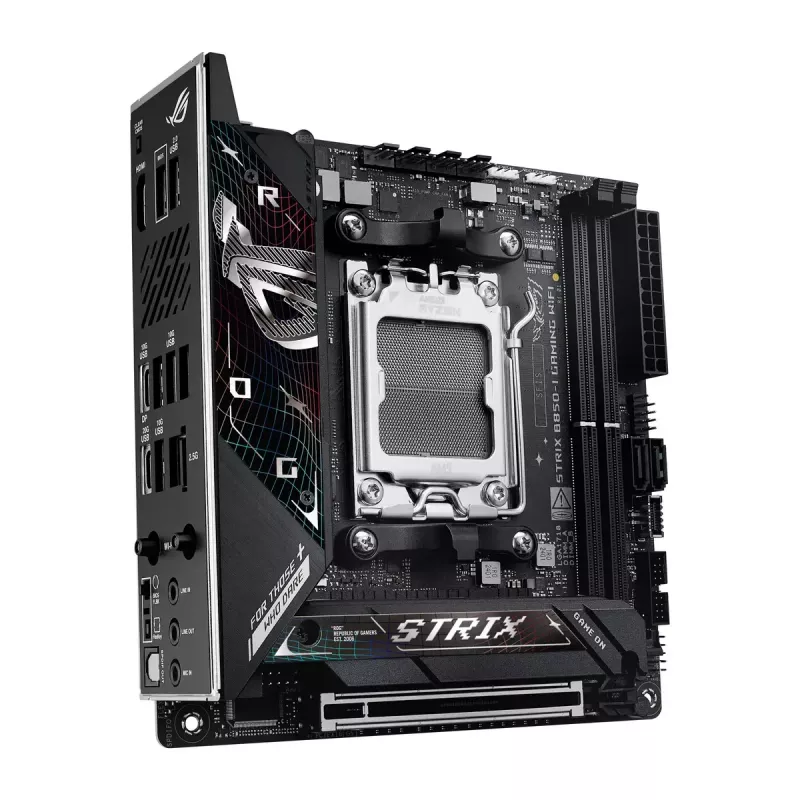 Motininė plokštė ASUS ROG STRIX B850-I GAMING WIFI, AMD B850, Socket AM5, mini ITX, 2x DDR5, Wi-Fi 7, 2.5Gb LAN