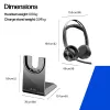 HP Poly Voyager Focus 2 USB-C-C ausinės + USB-C/A adapteris + įkrovimo stovas