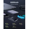 Ugreen 25188 nešiojamas akumuliatorius 20000 mAh Pilka