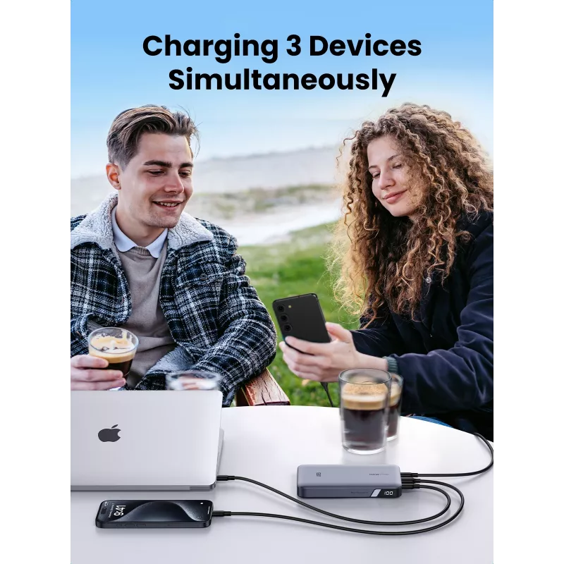 Ugreen 25188 nešiojamas akumuliatorius 20000 mAh Pilka