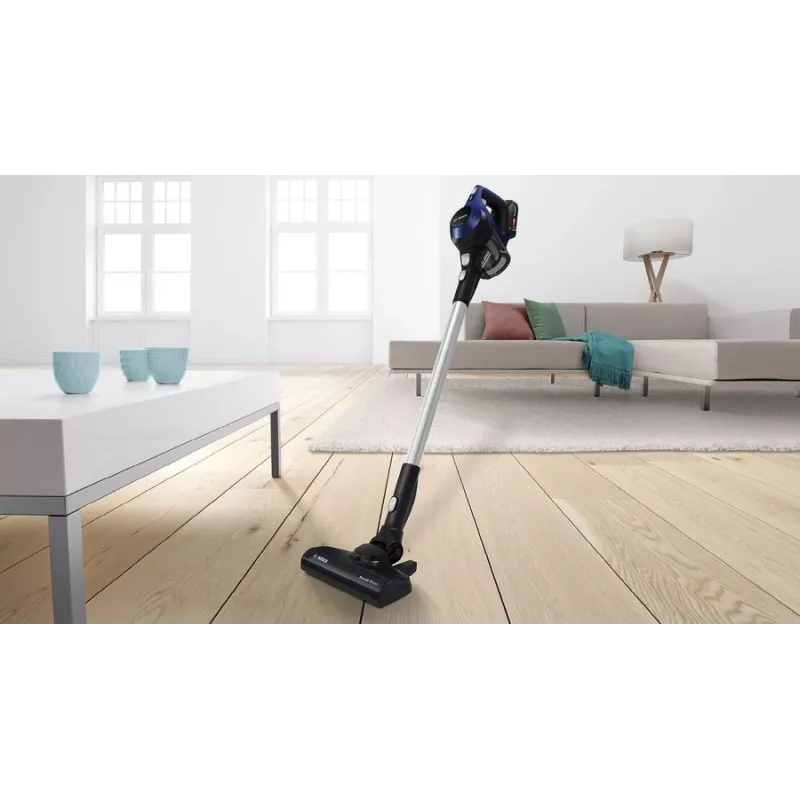 Bosch Serie 6 BBS611MAT 2-in-1 lazdelinis dulkių siurblys, sausas valymas, be maišelio, 0,3 l, mėlynas, 2,5 Ah